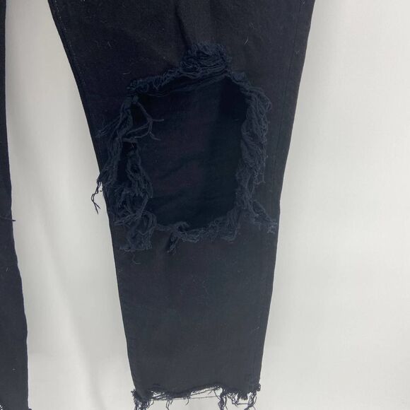 3x1 High Rise Button Fly Distressed Black Boyfriend Jeans SAMPLE Women's 26 - Picture 2 of 7